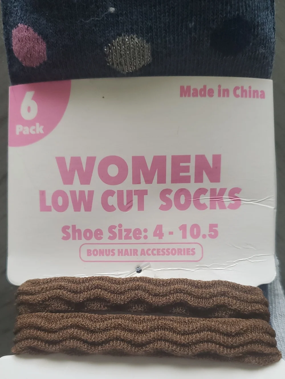 Women Low Cut Socks - Navy Blue Polka Dot (6-Pack)